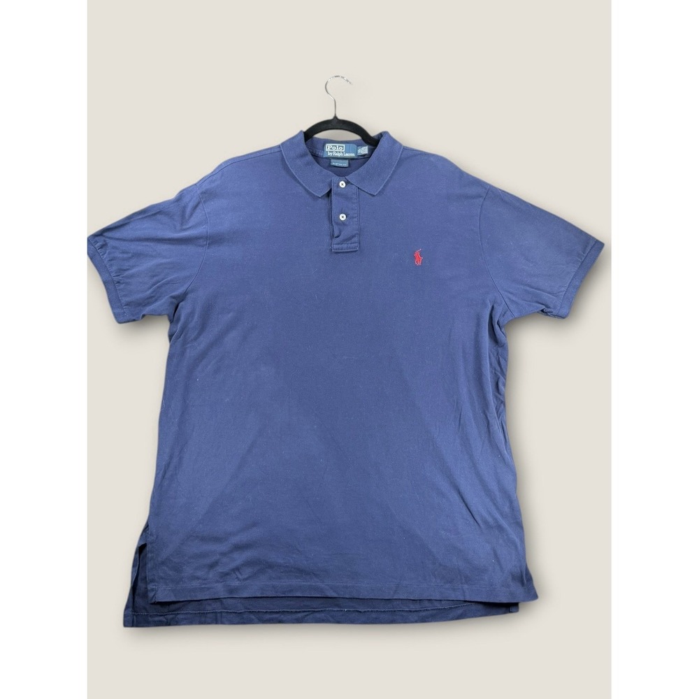 Polo Ralph Lauren Shirt Mens‎ XL Blue Custom Fit Cotton Pique Polo Classic